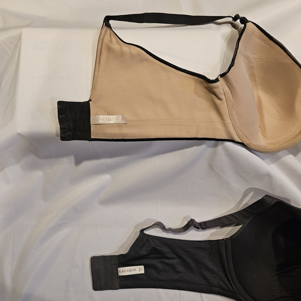 Cacique Two-Piece Black Lace and Black Satin Bra Set - Picture 3 of 3
